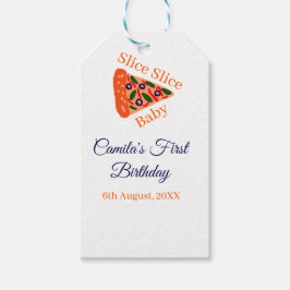 Slice Slice Baby Pizza braun 1. Geburtstag Geschenkanhänger