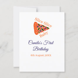 Slice Slice Baby Pizza braun 1. Geburtstag Postkarte