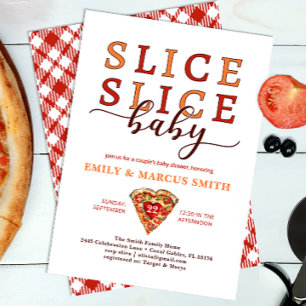 Slice Slice Baby Pizza Co-ed Baby Dusche Einladung