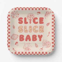 Slice Slice Baby Pizza Hand Drawn Baby Shower Pappteller