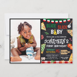 Slice Slice Baby Pizza Party 1. Geburtstag Einladung