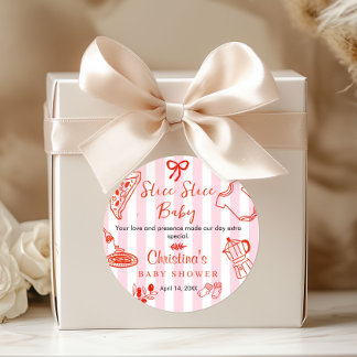 Slice Slice Baby Shower Danke Runder Aufkleber