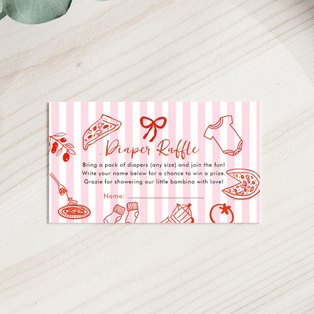 Slice Slice Baby Shower Diaper Raffle Begleitkarte (Slice slice Pizza Baby Shower diaper raffle card)
