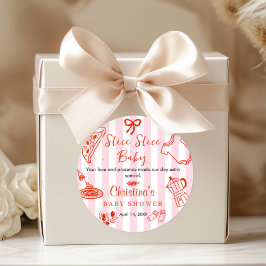 Slice Slice Baby Shower Thank you  Runder Aufkleber