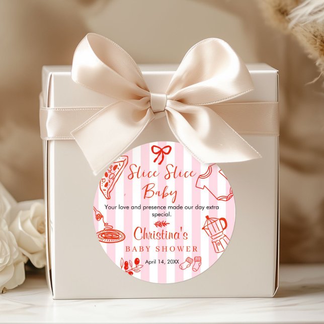 Slice Slice Baby Shower Thank you  Runder Aufkleber (Slice Slice Baby Shower Thank you sticker)