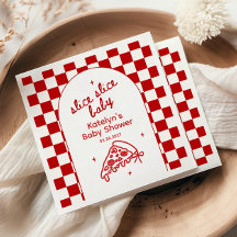 Slice Slice Baby Thema Pizza Baby Shower Serviette