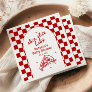 Slice Slice Baby Thema Pizza Baby Shower Serviette