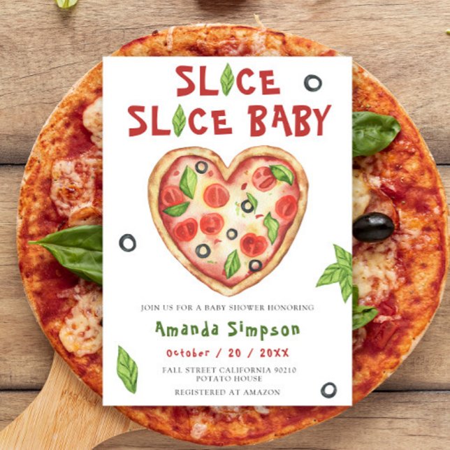 Slice, Slice Baby - Watercolor baby shower Einladung (Von Creator hochgeladen)