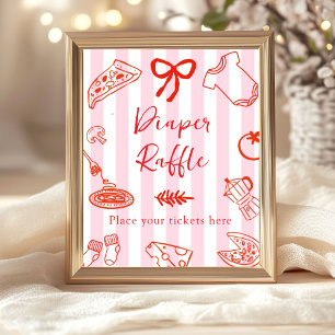 Slice Slice Baby Windel-Raffel Baby Shower Poster