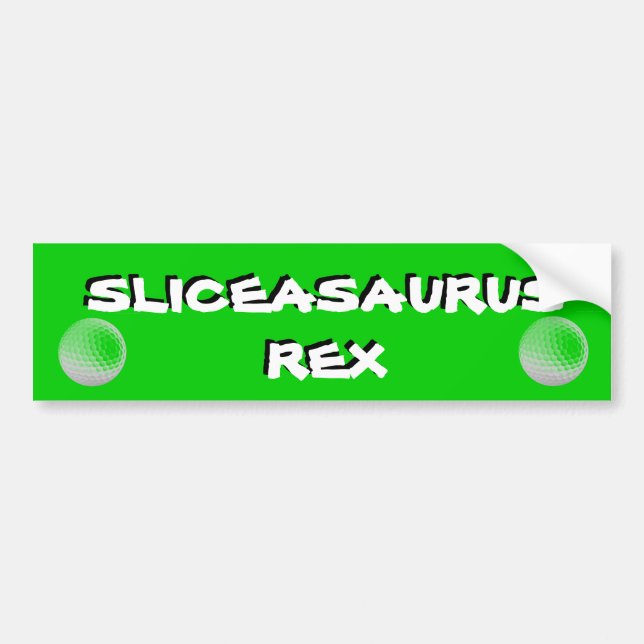 Sliceasaurus Rex Funny Golf Camp Autoaufkleber (Vorne)