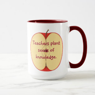 Sliced Apple Teachers Pflanze Samen von Knowledge  Tasse