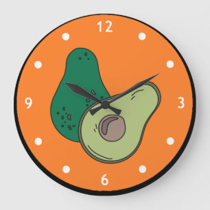 Sliced Avocado Wall Clock Große Wanduhr