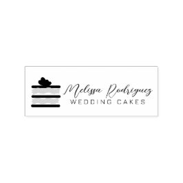 Sliced Cake Baker Hochzeitsschrift-Logo Gummistempel