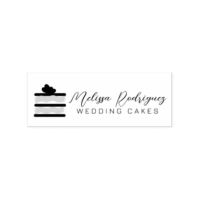 Sliced Cake Baker Hochzeitsschrift-Logo Gummistempel (Prägung)