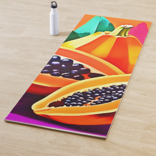 Sliced Papaya Pop Art Yogamatte