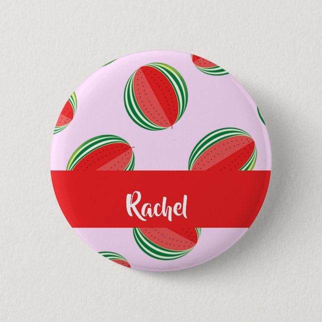 Sliced watermelon pattern on pink button (Vorderseite)
