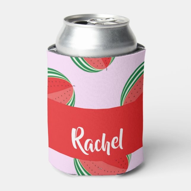 Sliced watermelon pattern on pink dosenkühler (Kanne Vorderseite)