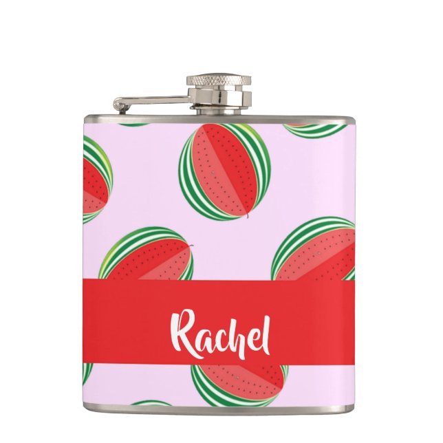 Sliced watermelon pattern on pink flachmann (Vorderseite)