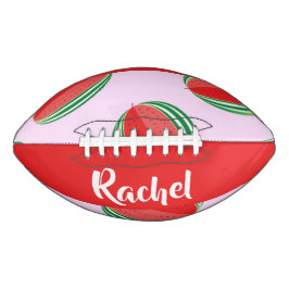 Sliced watermelon pattern on pink football