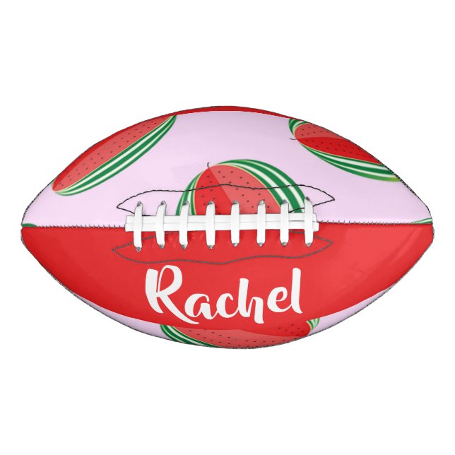 Sliced watermelon pattern on pink football (Vorderseite)