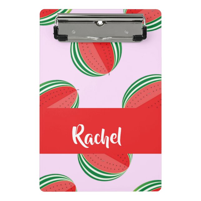 Sliced watermelon pattern on pink mini klemmbrett (Vorderseite)