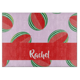Sliced watermelon pattern on pink schneidebrett