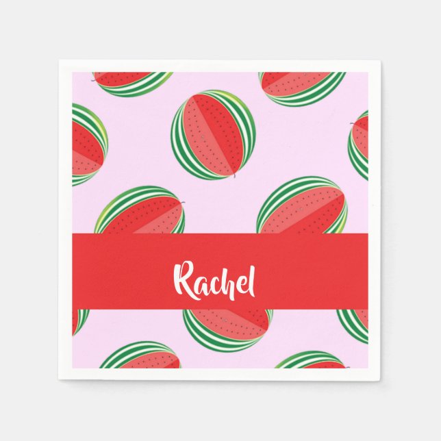 Sliced watermelon pattern on pink serviette (Vorderseite)