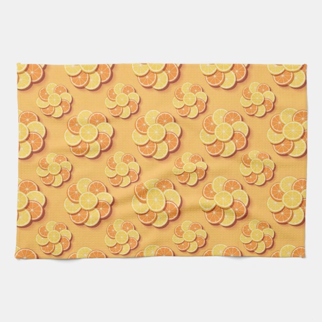 Slices of lemons and oranges geschirrtuch (Horizontal)