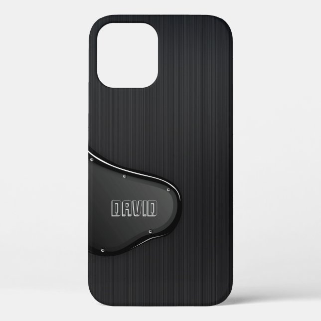 Slick Black Metallic Textur Case-Mate iPhone Hülle (Rückseite)