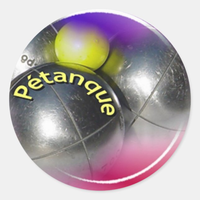 Slick Petanque Bälle Design Runder Aufkleber (Vorderseite)