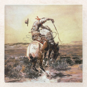 „Slick Rider“ Western Art von Charles M. Russell Glasuntersetzer
