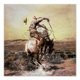 „Slick Rider“ Western Art von Charles M. Russell Poster