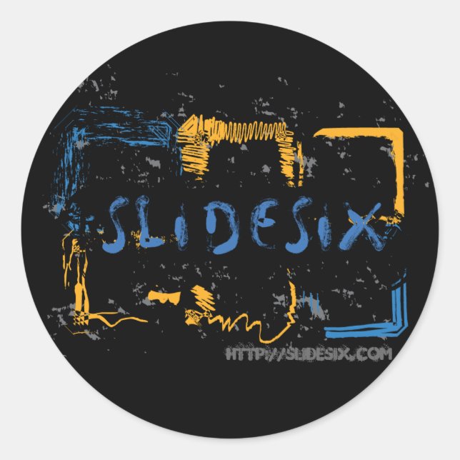 SlideSix-Aufkleber Runder Aufkleber (Vorderseite)