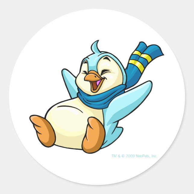 Sliding blue Bruce Runder Aufkleber (Vorderseite)