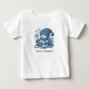 Sliding Snowman Baby T - Shirt