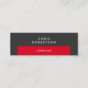 Slim Beruflich Gray Red Strip Business Card Mini Visitenkarte