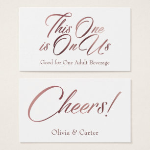 Slim, Bold, Elegant Rose Gold Script Drink Billets