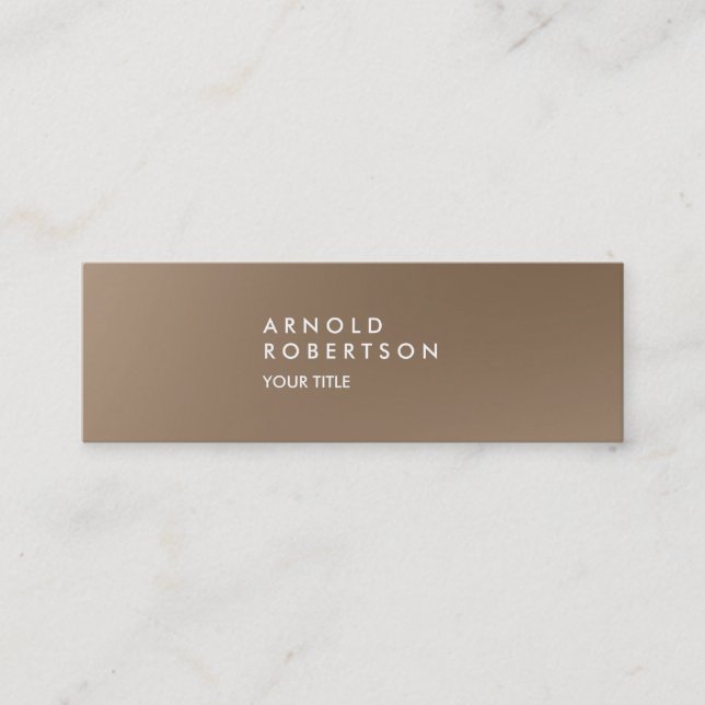 Slim Browny Trendy Beruflich Business Card Mini Visitenkarte (Vorderseite)