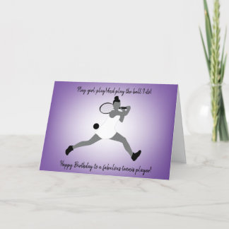 Slim Girl Tennis Player Carte d'anniversaire
