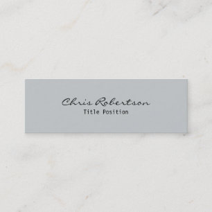 Slim Gray Modern Trendy Stylish Business Card Mini Visitenkarte
