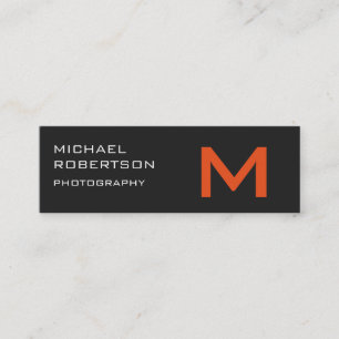 Slim Gray Monogram Fotograf Business Card Mini Visitenkarte