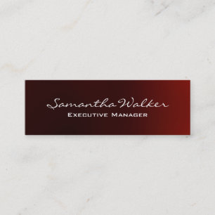 Slim Handwriting Modern Trendy Reddish Brown Mini Visitenkarte