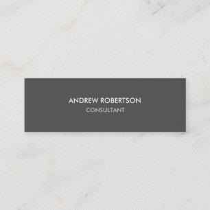 Slim Modern Schlicht Gray Trendy Business Card Mini Visitenkarte