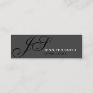 Slim Script Monogramme Consultant Carte de visite 