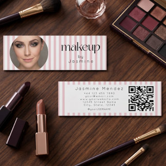 Slim Stripes Beauty Professional MUA Foto Qr Mini Visitenkarte