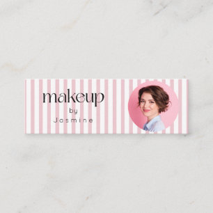 Slim Stripes Beauty Professional MUA Foto-QR Mini Visitenkarte