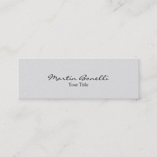 Slim Stylish Gray Trendy Business Card Mini Visitenkarte (Vorderseite)