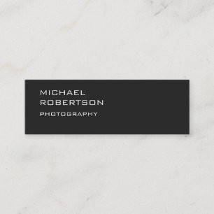 Slim Trendy Gray Fotograf Business Card Mini Visitenkarte