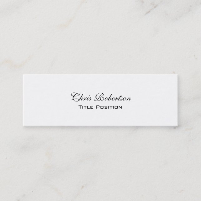Slim Trendy Schwarz-weiß Charming Business Card Mini Visitenkarte (Vorderseite)