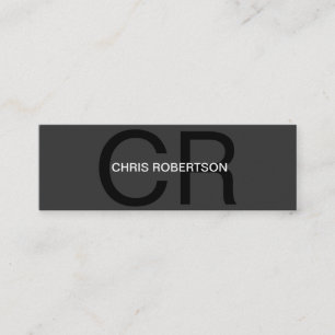 Slim Unique Monogram Grau Black Out Business Card Mini Visitenkarte